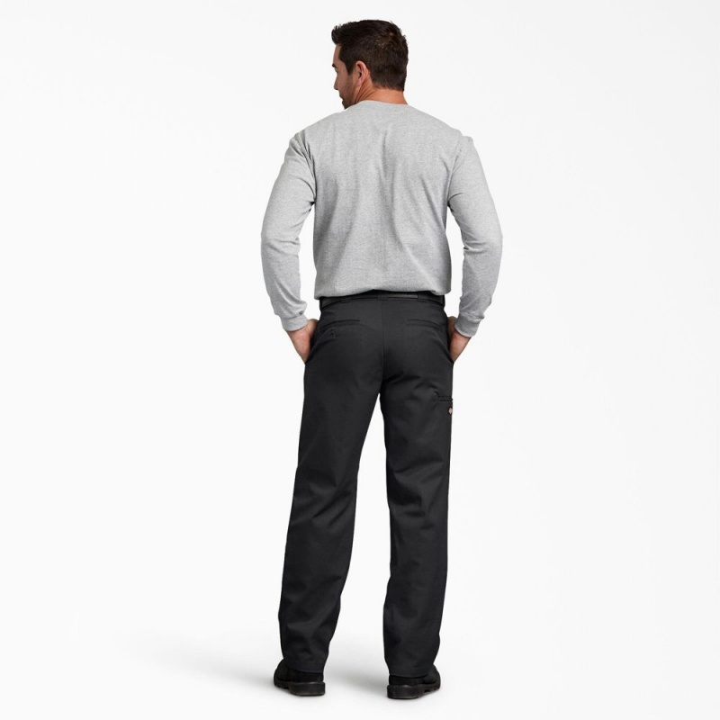 Black Men's Dickies FLEX Regular Fit Double Knee Work Pants | LJN639280