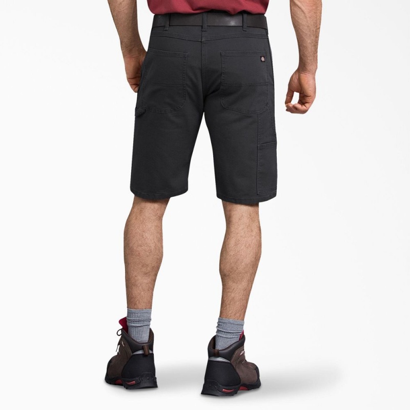 Black Men's Dickies FLEX Regular Fit Duck Carpenter Shorts | ZAH471638