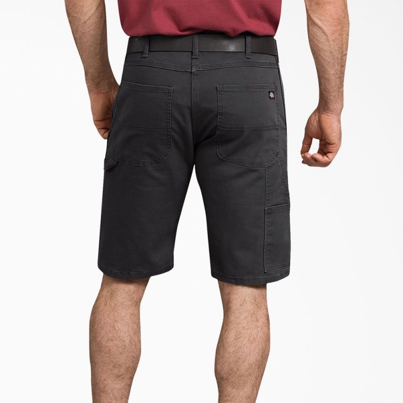 Black Men's Dickies FLEX Regular Fit Duck Carpenter Shorts | ZAH471638