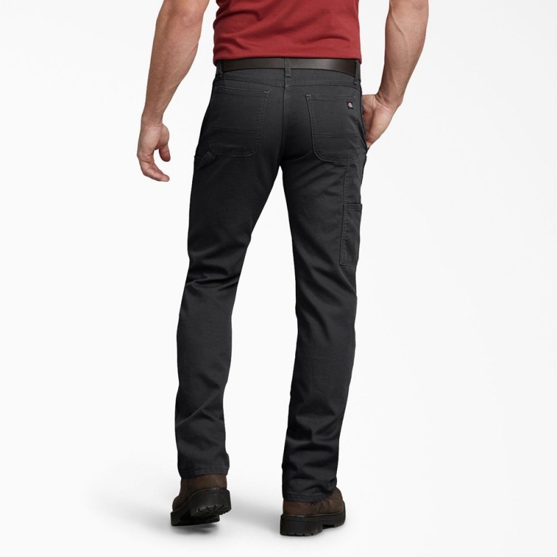 Black Men's Dickies FLEX Regular Fit Duck Carpenter Pants | GDA698231