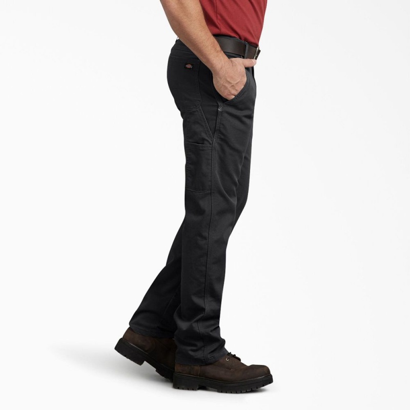 Black Men's Dickies FLEX Regular Fit Duck Carpenter Pants | GDA698231