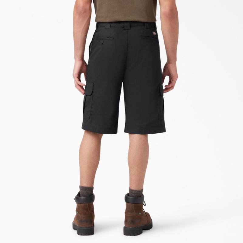 Black Men's Dickies FLEX Relaxed Fit Cargo Shorts | ZVG192785