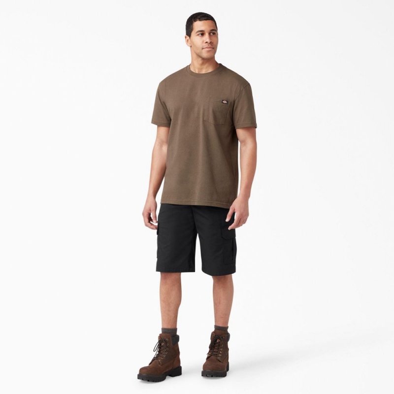 Black Men's Dickies FLEX Relaxed Fit Cargo Shorts | ZVG192785