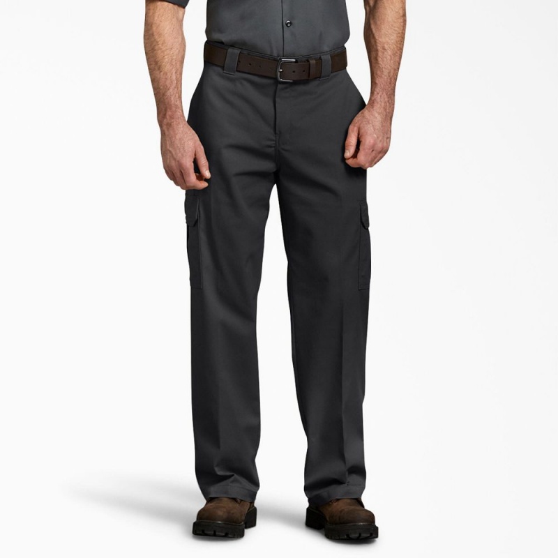 Black Men\'s Dickies FLEX Relaxed Fit Cargo Pants | DKC849206