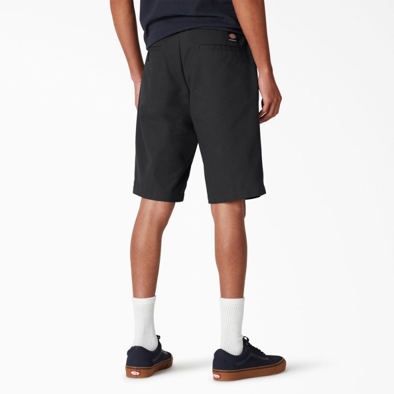 Black Men's Dickies FLEX Skateboarding Slim Fit Shorts | SUO728146