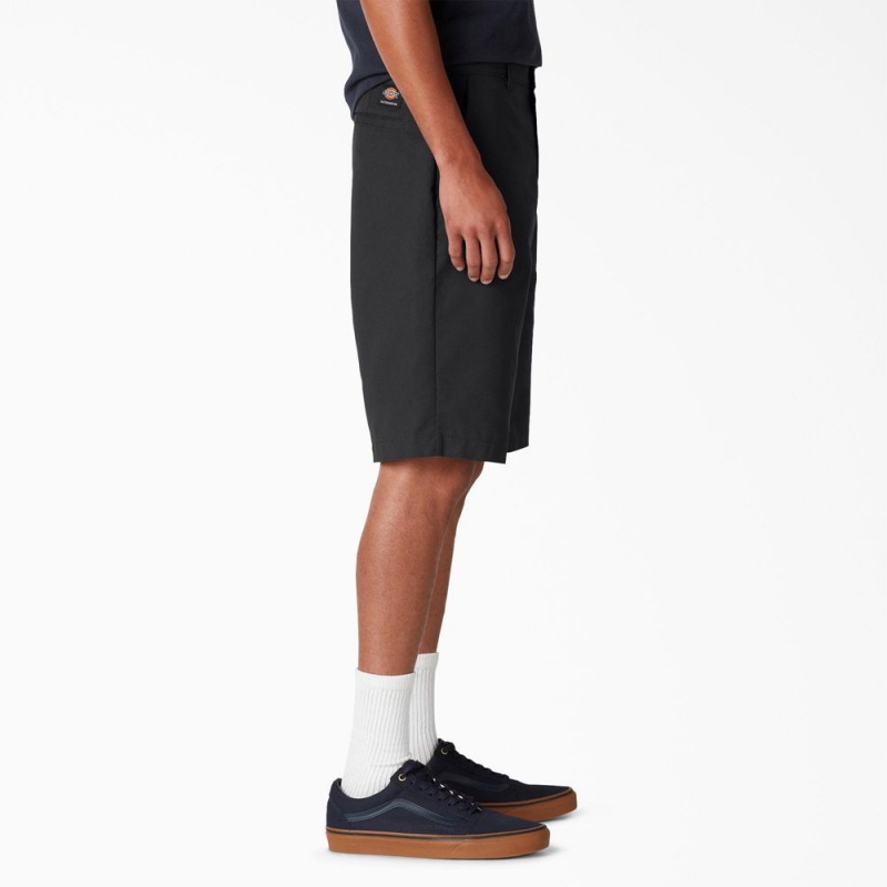 Black Men's Dickies FLEX Skateboarding Slim Fit Shorts | SUO728146