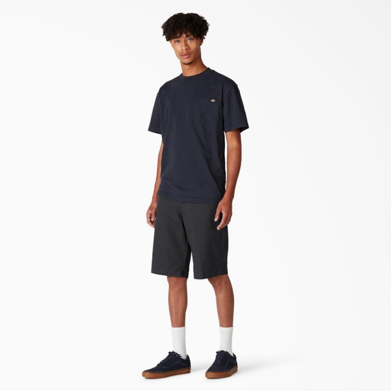 Black Men's Dickies FLEX Skateboarding Slim Fit Shorts | SUO728146