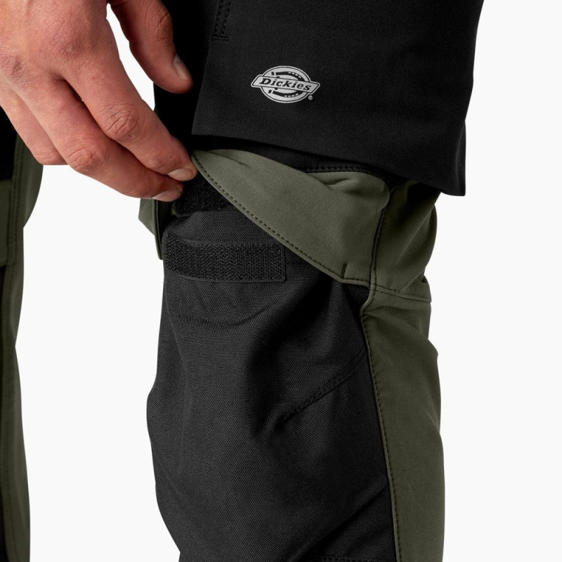 Black Men's Dickies FLEX Slim Fit Double Knee Tapered Pants | QBZ236491