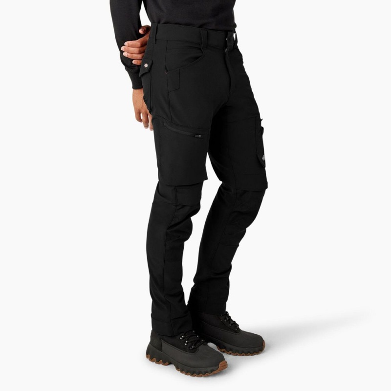 Black Men's Dickies FLEX Slim Fit Double Knee Tapered Pants | FRZ687425