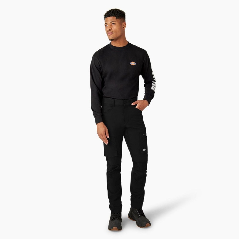 Black Men's Dickies FLEX Slim Fit Double Knee Tapered Pants | FRZ687425