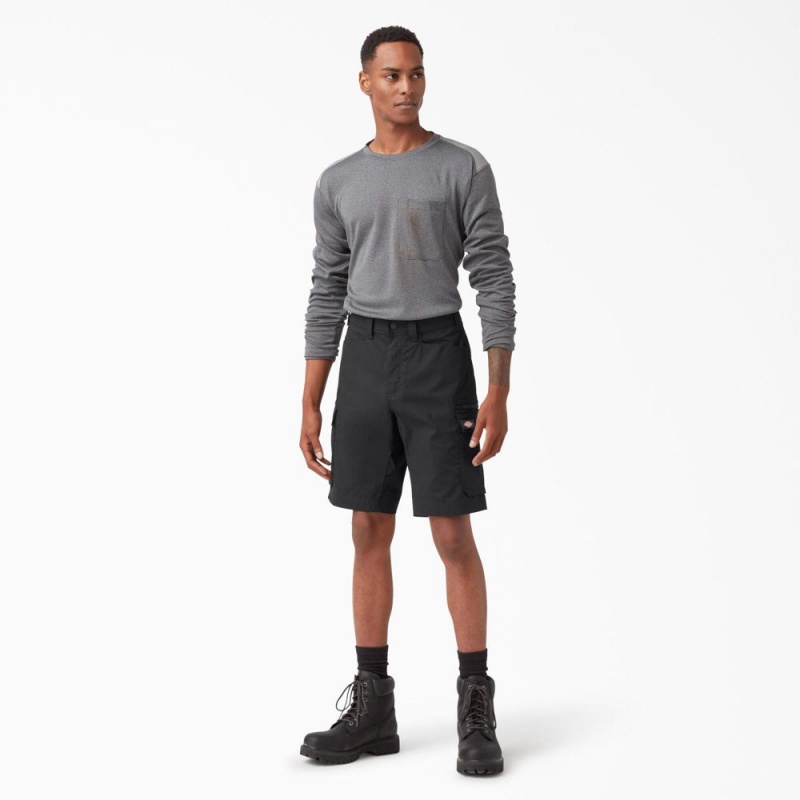 Black Men's Dickies FLEX Temp-iQ® 365 Regular Fit Shorts | AYR564790