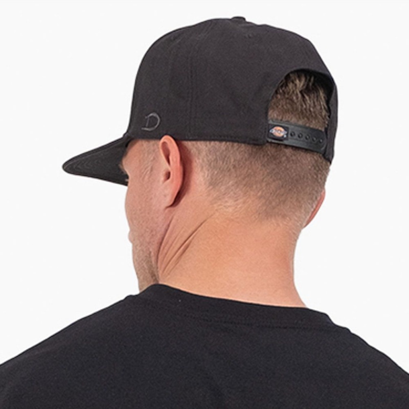 Black Men's Dickies Flat Bill Duck Cap | ECM750491