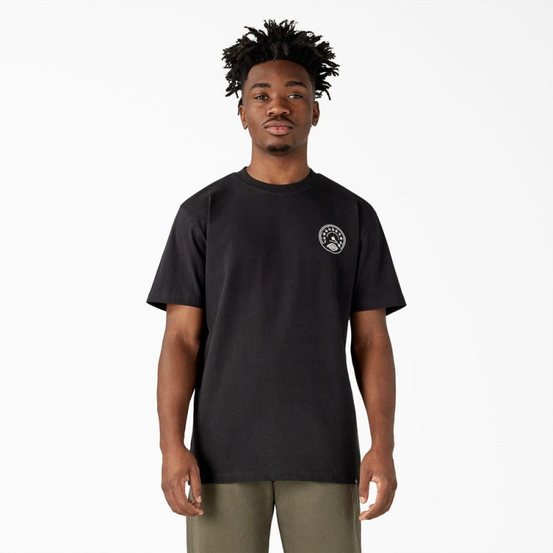 Black Men's Dickies Full Throttle Heavyweight T-Shirt | THE756298