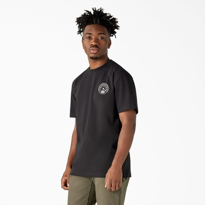 Black Men's Dickies Full Throttle Heavyweight T-Shirt | THE756298