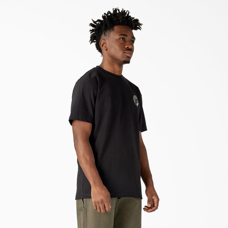 Black Men's Dickies Full Throttle Heavyweight T-Shirt | THE756298