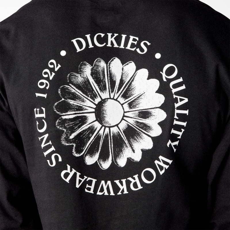 Black Men's Dickies Garden Plain Graphic Long Sleeve T-Shirt | AZS157248