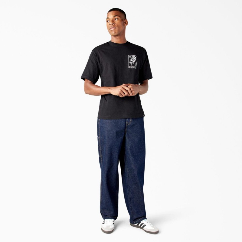 Black Men's Dickies Garden Plain Graphic T-Shirt | SEV320965