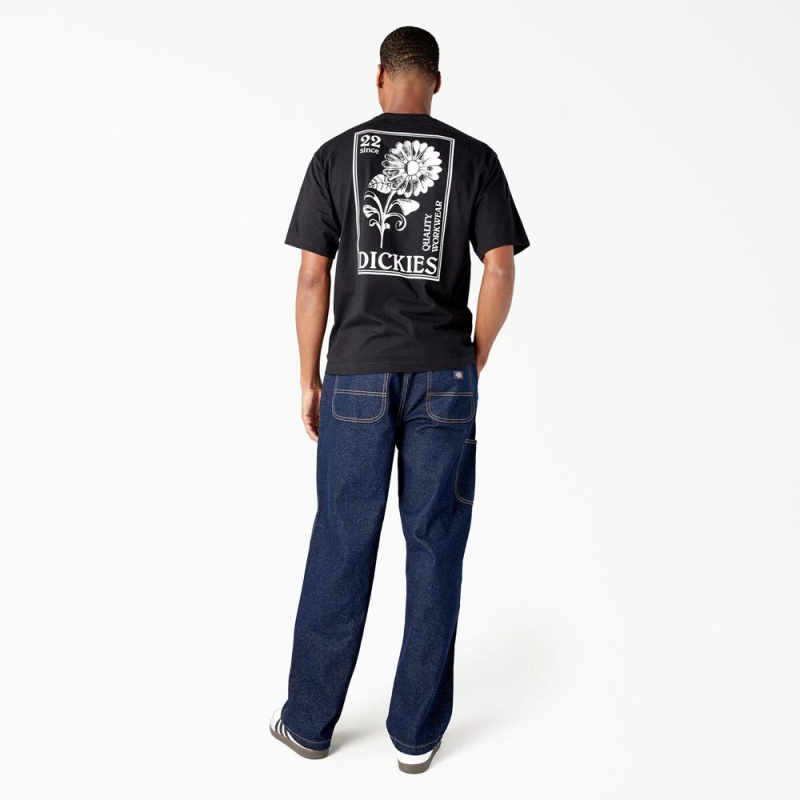 Black Men's Dickies Garden Plain Graphic T-Shirt | SEV320965