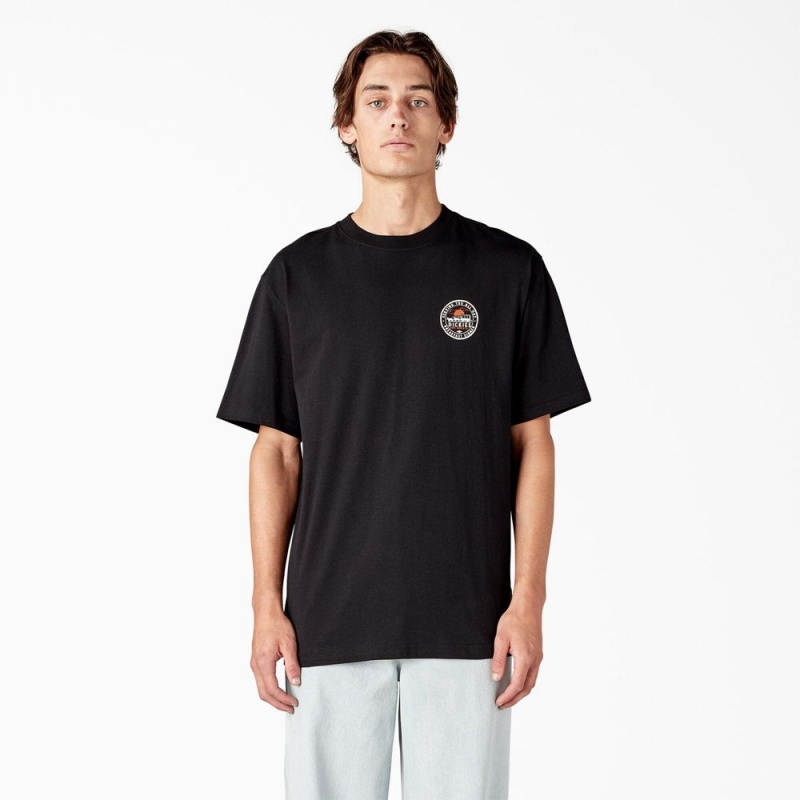 Black Men's Dickies Greensburg Graphic T-Shirt | QAO358742