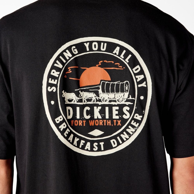 Black Men's Dickies Greensburg Graphic T-Shirt | QAO358742