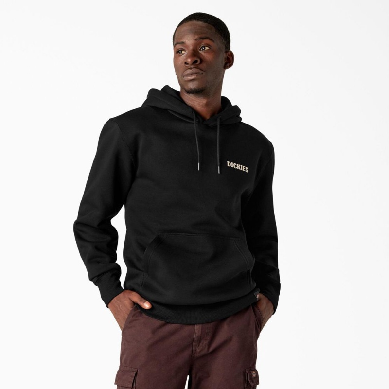 Black Men's Dickies Hays Graphic Hoodie | GCM837921