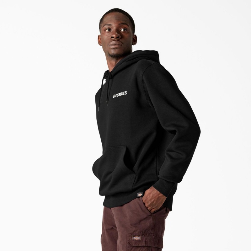 Black Men's Dickies Hays Graphic Hoodie | GCM837921