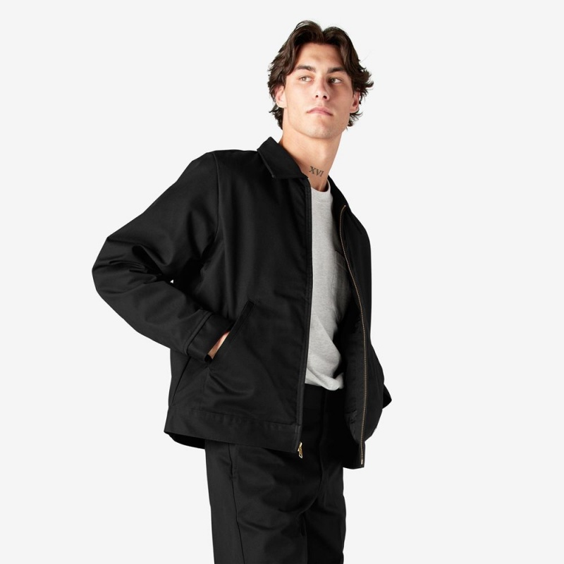 Black Men's Dickies Insulated Eisenhower Jacket | XGQ728645