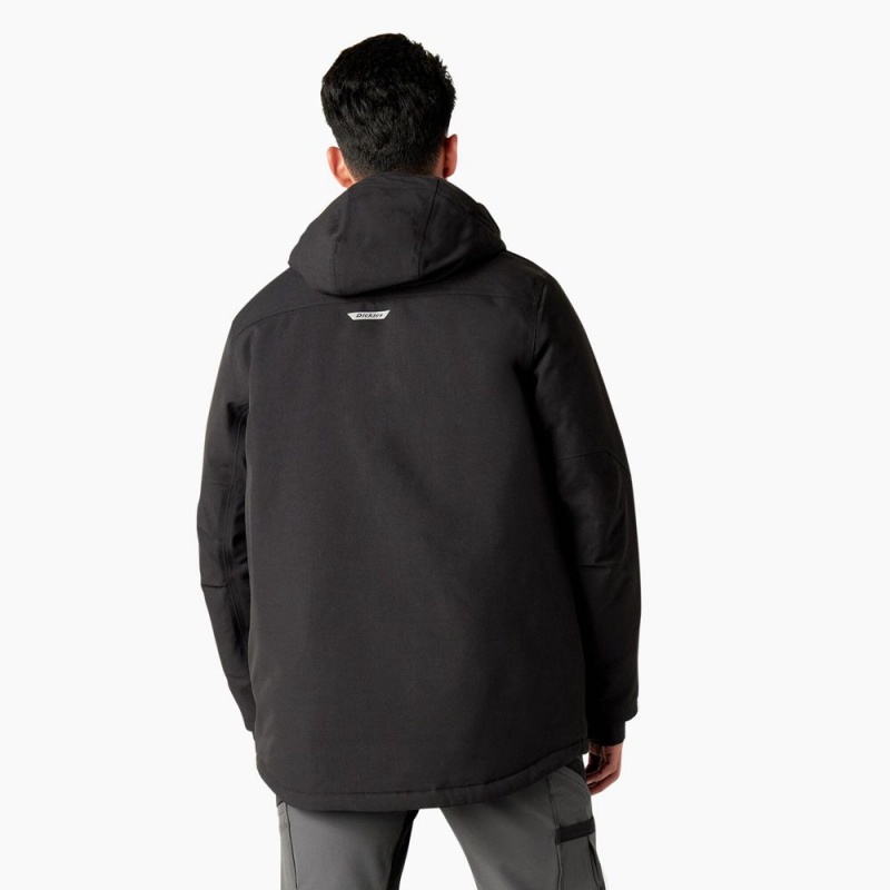 Black Men's Dickies Insulated Parka Jacket | ONX564197