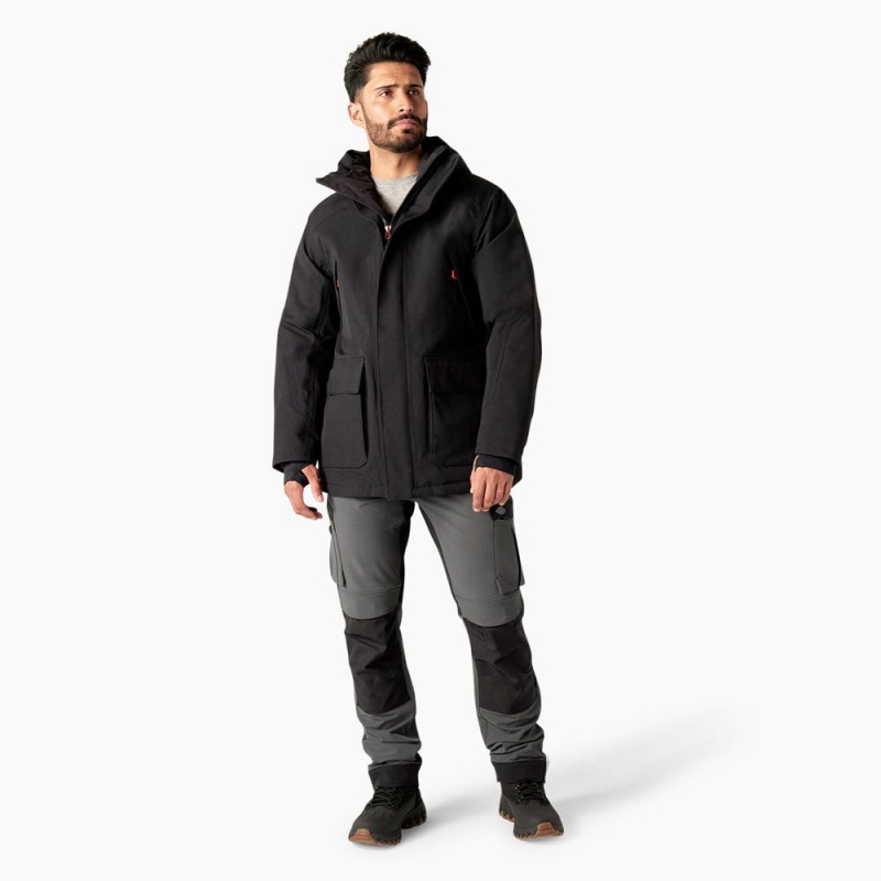 Black Men's Dickies Insulated Parka Jacket | ONX564197