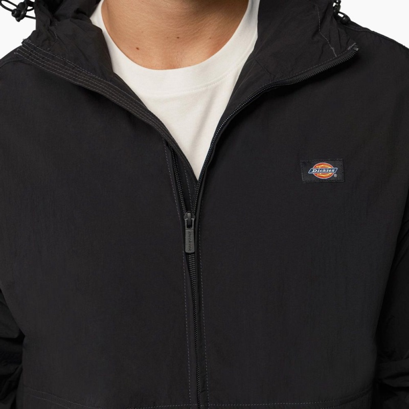 Black Men's Dickies Jackson Windbreaker Jacket | EKP521084