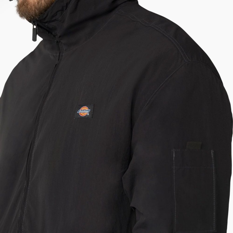 Black Men's Dickies Jackson Windbreaker Jacket | EKP521084