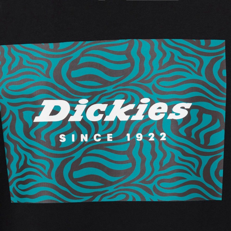 Black Men's Dickies Leesburg Short Sleeve T-Shirt | QMT130854