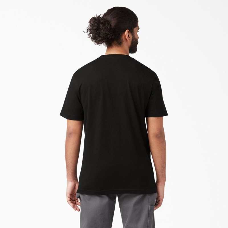 Black Men's Dickies Lightweight Short Sleeve Pocket T-Shirt | JRK194867