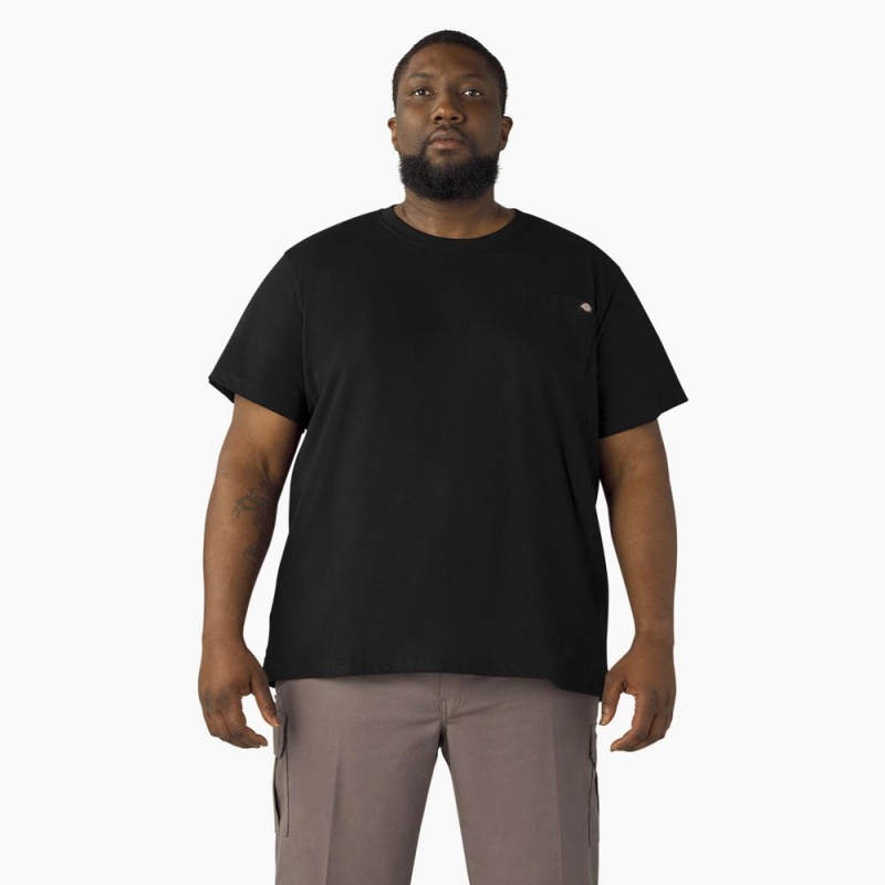 Black Men's Dickies Lightweight Short Sleeve Pocket T-Shirt | JRK194867