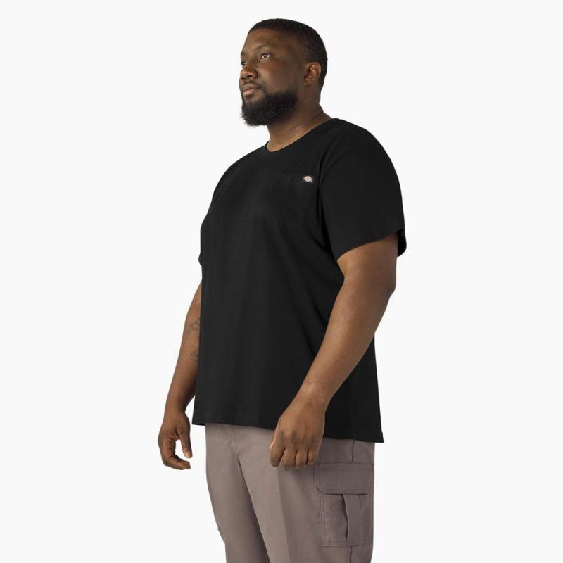 Black Men's Dickies Lightweight Short Sleeve Pocket T-Shirt | JRK194867