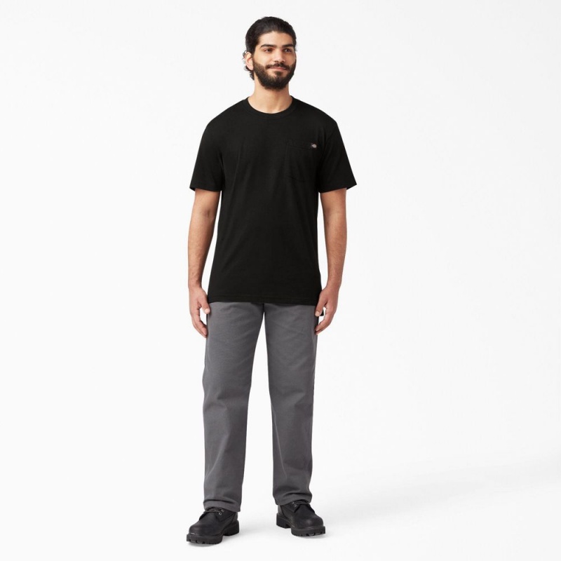 Black Men's Dickies Lightweight Short Sleeve Pocket T-Shirt | JRK194867