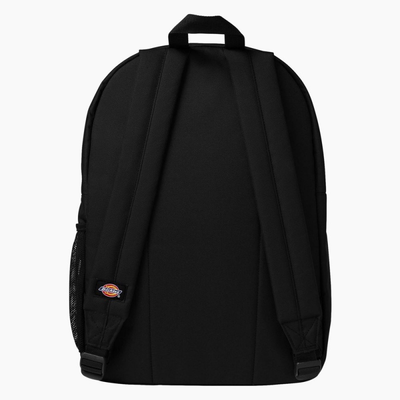 Black Men's Dickies Logo Backpack | FJH716032