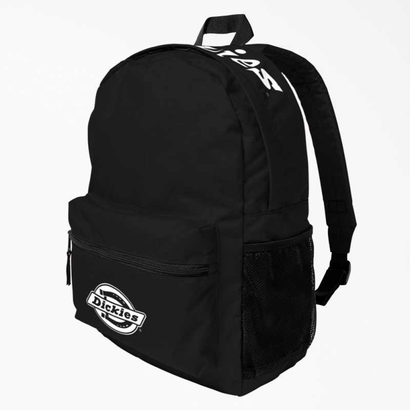 Black Men's Dickies Logo Backpack | ZNX167920