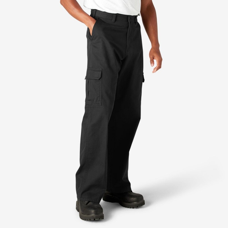 Black Men's Dickies Loose Fit Cargo Pants | ORF724603