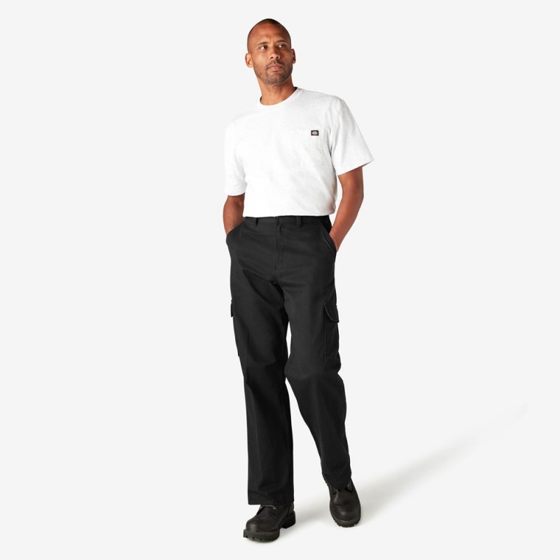 Black Men's Dickies Loose Fit Cargo Pants | ORF724603