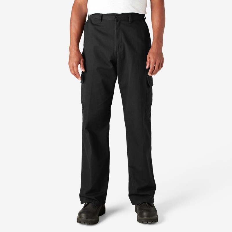 Black Men\'s Dickies Loose Fit Cargo Pants | ORF724603