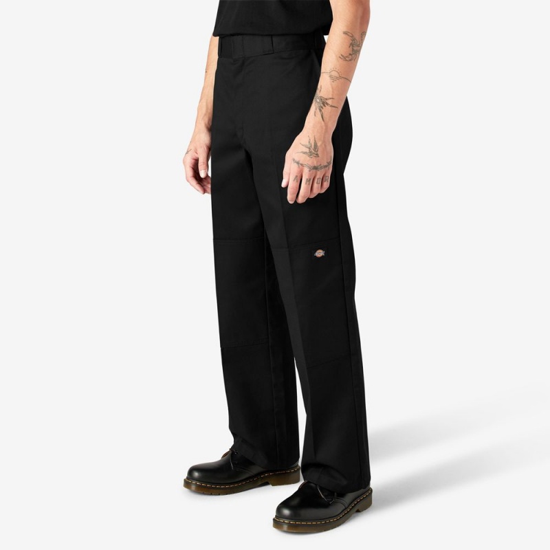 Black Men's Dickies Loose Fit Double Knee Work Pants | KMH259731