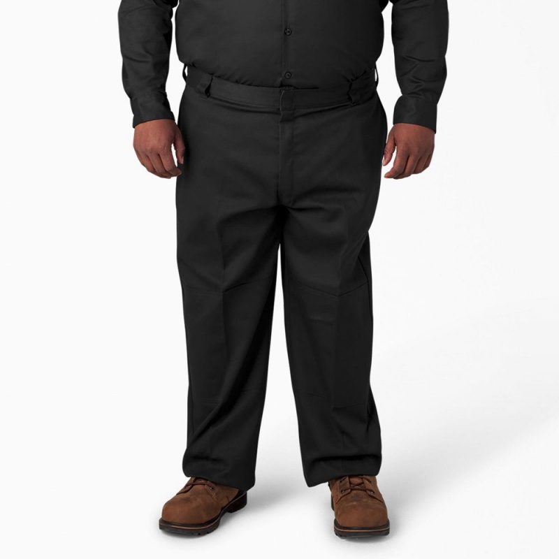 Black Men's Dickies Loose Fit Double Knee Work Pants | KMH259731