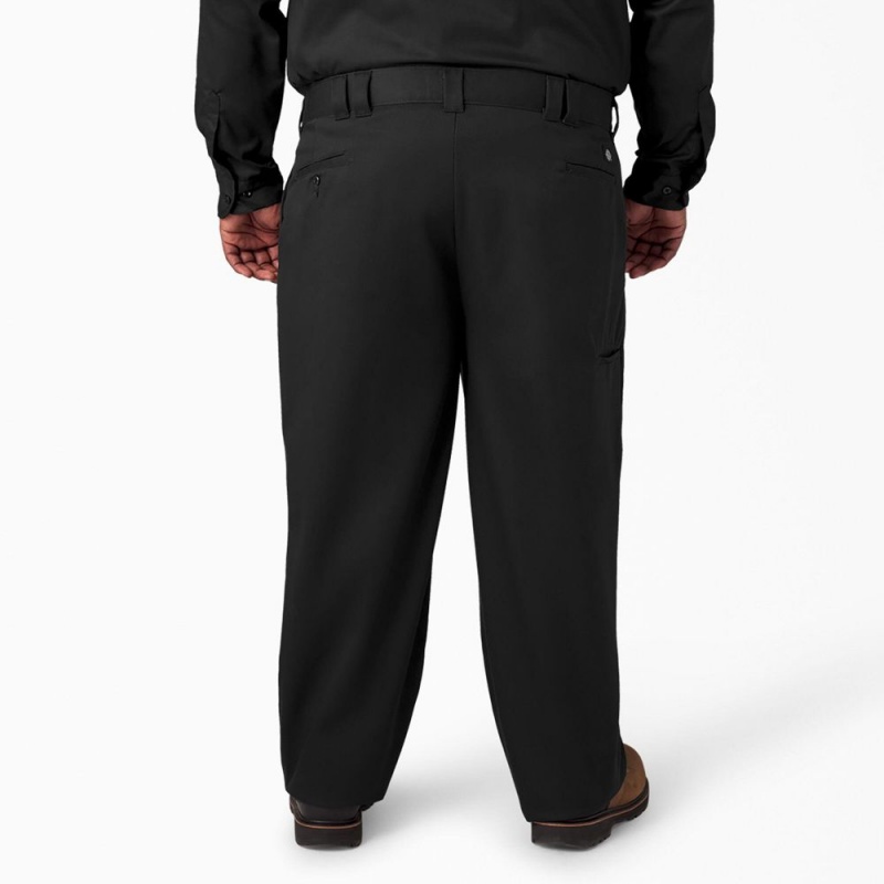 Black Men's Dickies Loose Fit Double Knee Work Pants | KMH259731