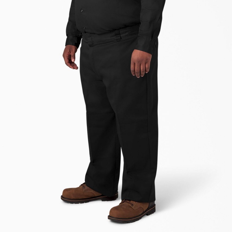 Black Men's Dickies Loose Fit Double Knee Work Pants | KMH259731