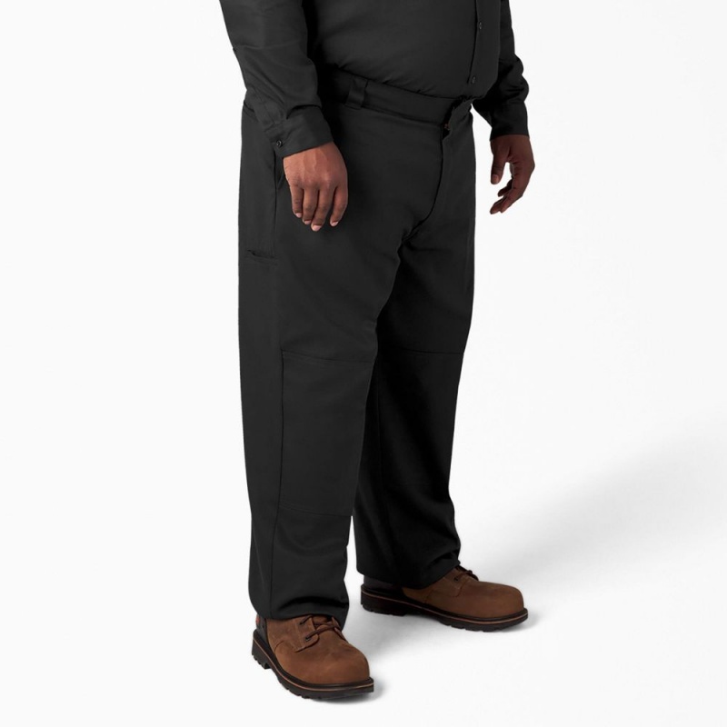 Black Men's Dickies Loose Fit Double Knee Work Pants | KMH259731