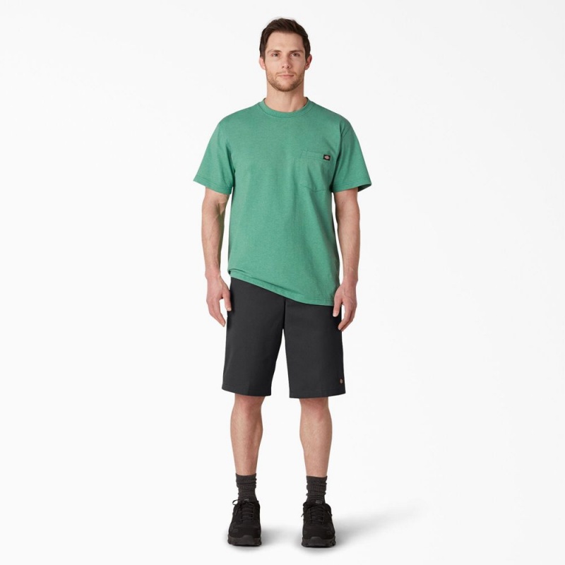 Black Men's Dickies Loose Fit Flat Front Work Shorts | VKS230541