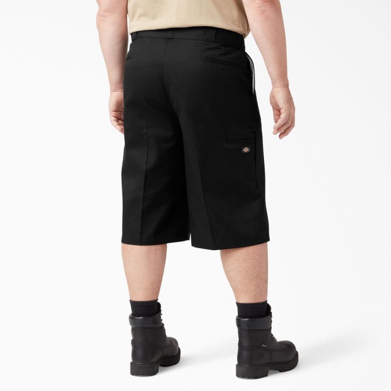 Black Men's Dickies Loose Fit Multi-Use Pocket Work Shorts | MBZ850467