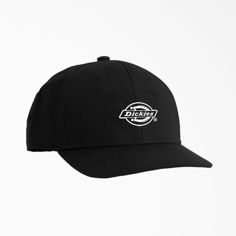 Black Men\'s Dickies Low Pro Logo Print Cap | YXC942601