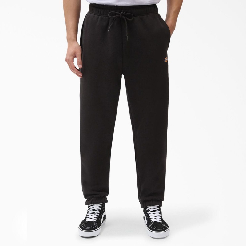 Black Men\'s Dickies Mapleton Regular Fit Fleece Sweat Pants | DQR208456